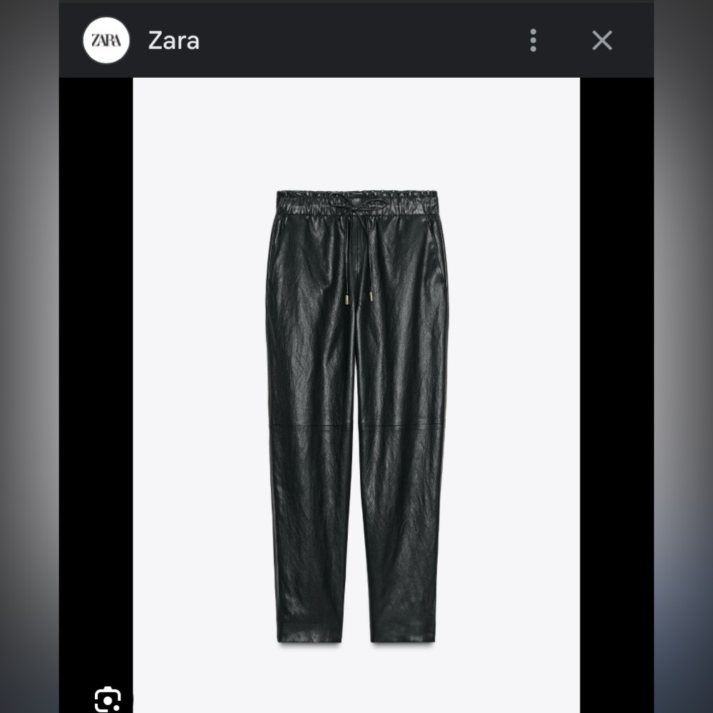 Zara Black Leather-Style Pants